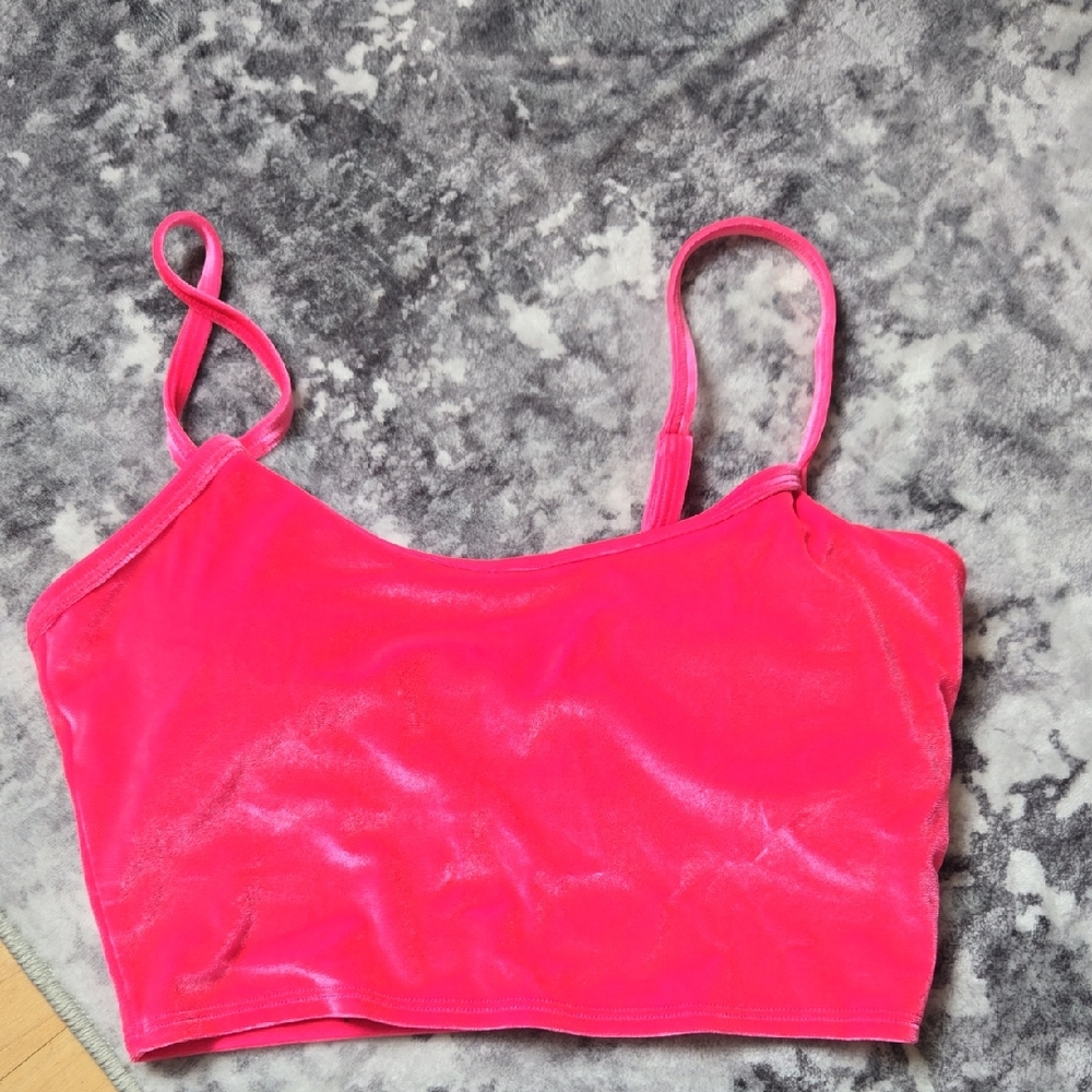 PINK Victoria's Secret Neon Pink Velvet Tank